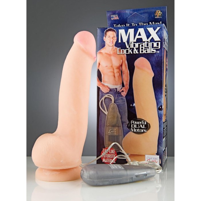 Vibrator Max Vibrating Cock & Balls Skin - vedere frontala