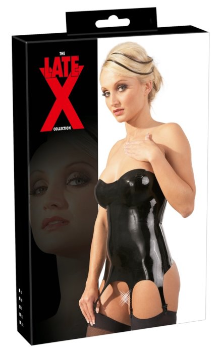 Body Corset Latex - Negru - dimensiuni complete