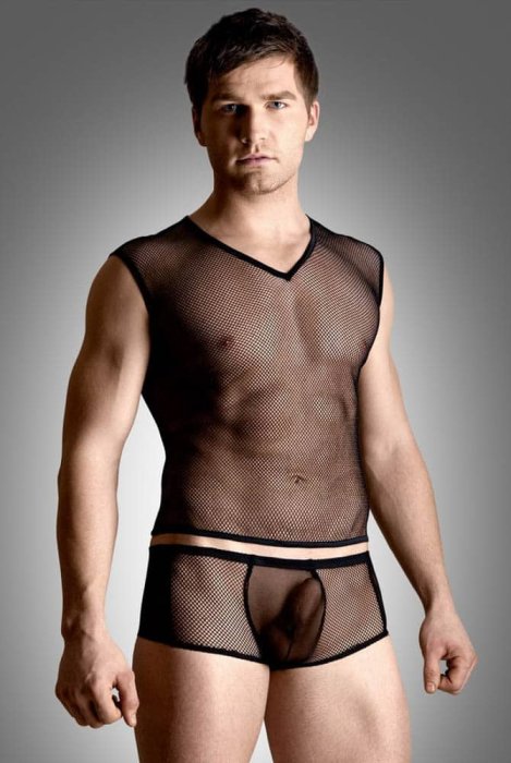 Set Tricou si Boxeri Plasa - Negru - culoare si material