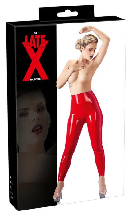 Pantaloni Latex Rosii pentru Femei - vedere frontala
