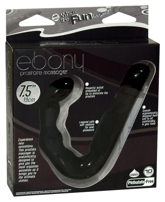 Vibrator NMC »Ebony Prostate« 13,5 cm - Negru