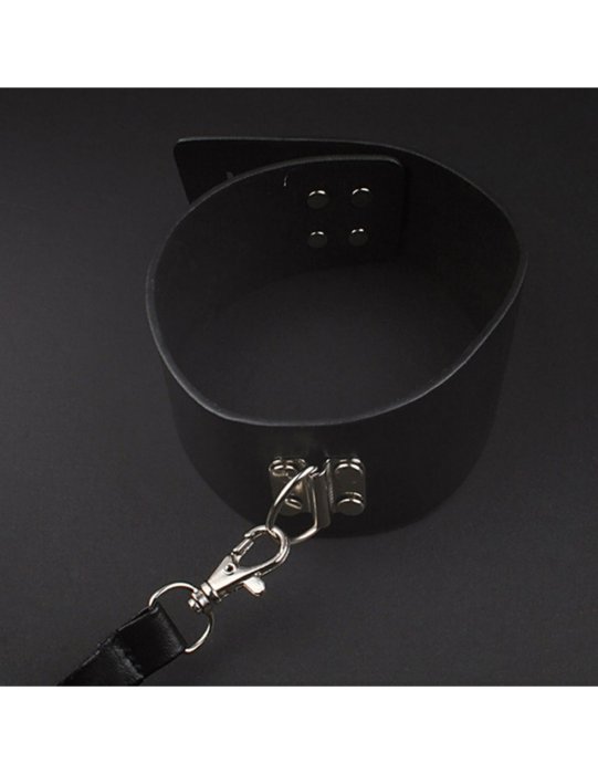Set Bondage, kit pentru incepatori din piele neagra - culoare si material