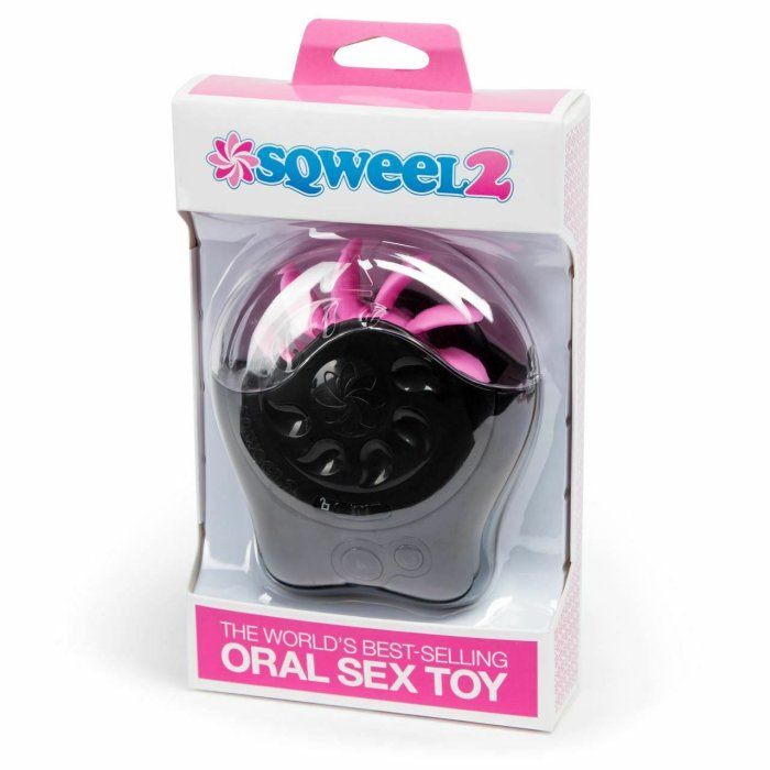 Oral Sex Simulator HAOOY »Sqweel 2« 12 cm - Roz - vedere spate