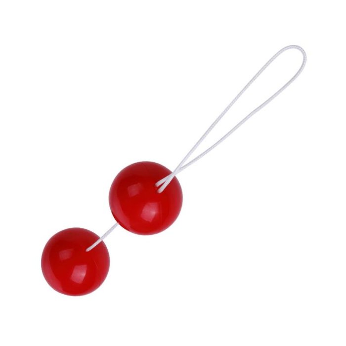 Bile Vaginale Kegel Seven Creations "Twins Balls" 20 cm - Rosu - culoare si material