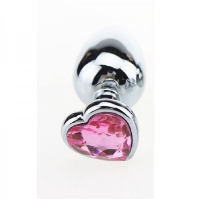 Butt Plug Anal Toyz4Lovers "Pink Heart Jewel" 7 cm - Argintiu - detaliu design