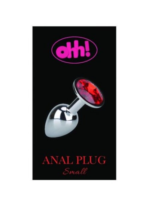 Plug Anal Metal Red Jewel Small