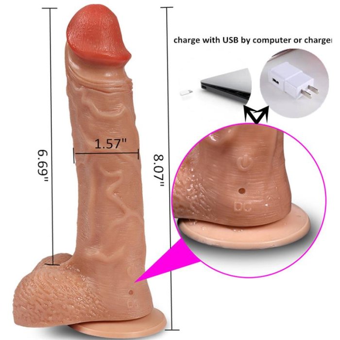 Vibrator Natural cu Rotatii, Shequ, Bronte, 20 Vibratii, 20 cm - accesorii incluse