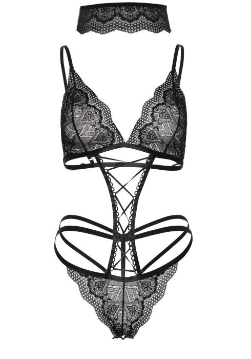 Set_Body Negru Dantela Leg Avenue