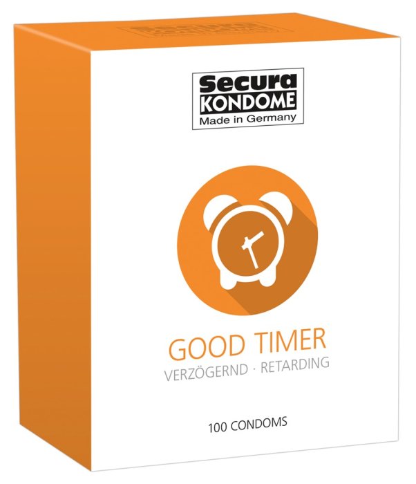 100 buc. Prezervative care intarzie ejacularea Secura Good Timer Retarding - vedere frontala