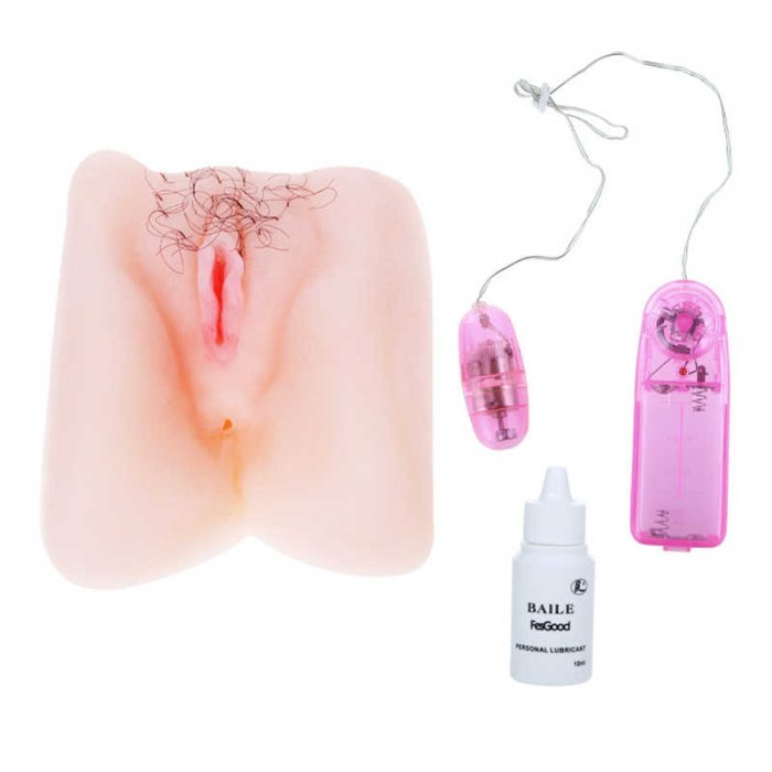Masturbator cu Vibratii HAOOY "Anthea Magic Flesh" 17 cm - Natural - dimensiuni complete