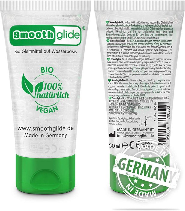Lubrifiant Intim 100% Organic, Smooth Glide Bio Vegan 50 ml - accesorii incluse