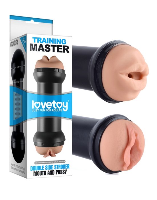 Masturbator Lovetoy "Master Double Stroker" 22 cm - Natural - vedere frontala
