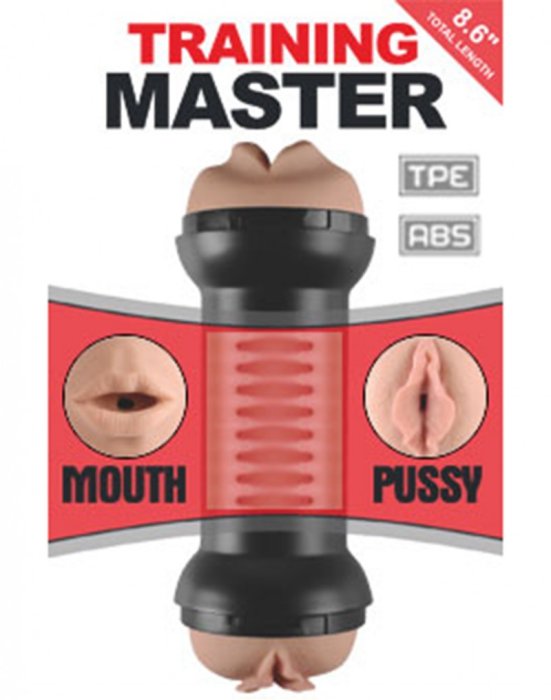 Masturbator Lovetoy "Master Double Stroker" 22 cm - Natural - vedere laterala