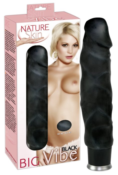 Vibrator, Nature Skin, Big, Negru, 8 Moduri Vibratii, 23 cm x 4,5 cm - vedere spate