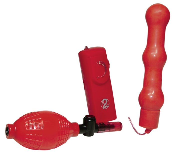 Vibrator Anal Gonflabil Rosu Unisex Bad Kitty - detaliu finisaj