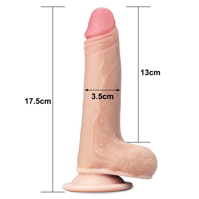 Dildo Realistic Lovetoy "Sliding Skin Dong 7" 18cm - Natural##