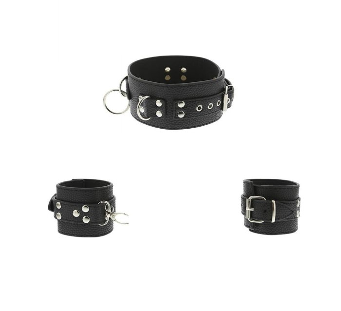 Set Bondage Dream Toys "Collar & Cuffs" - Negru##