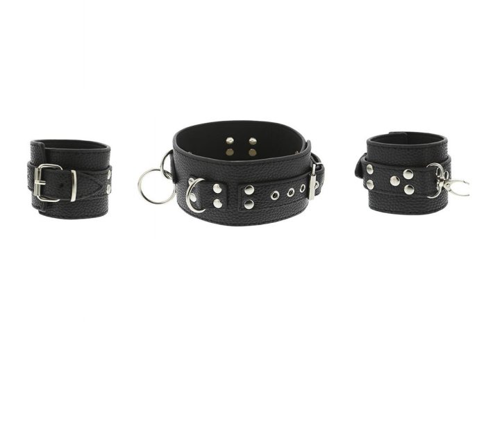Set Bondage Dream Toys "Collar & Cuffs" - Negru##