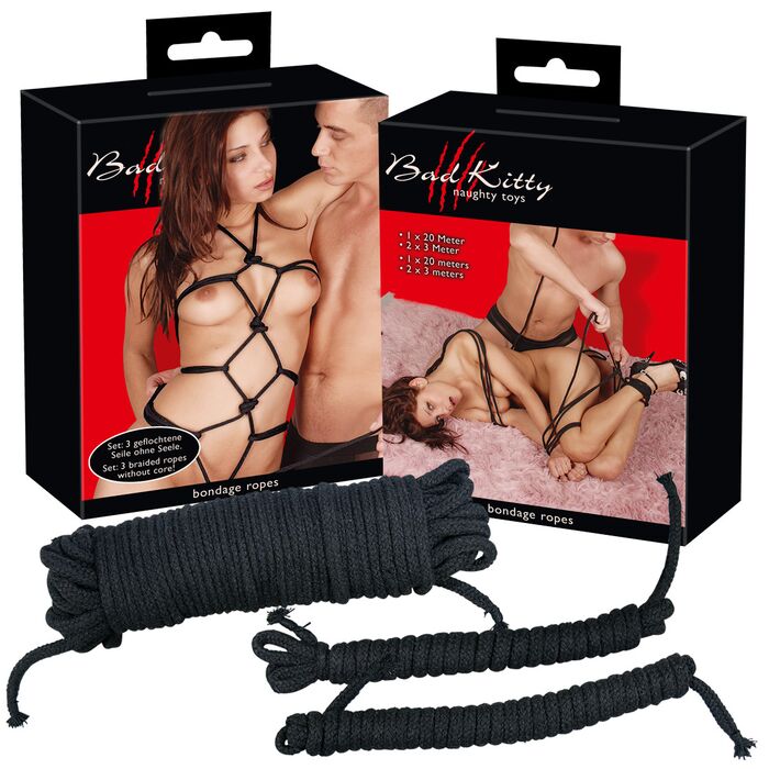 Set Sfoata Bondage Bad Kitty "Naughty Toys" 26 Metri - Negru##