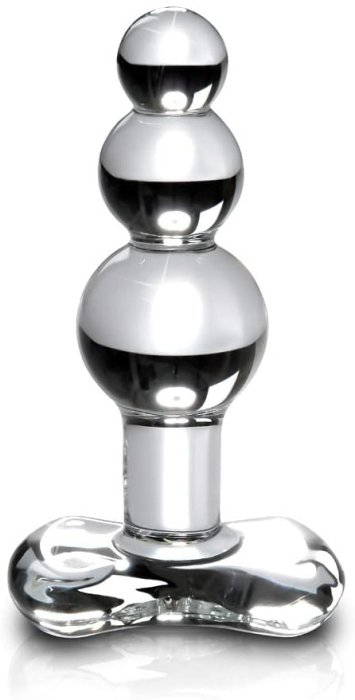 Dop Anal Sticla Icicles No 47 Transparent vedere frontala becuri gradate suflat manual Pipedream