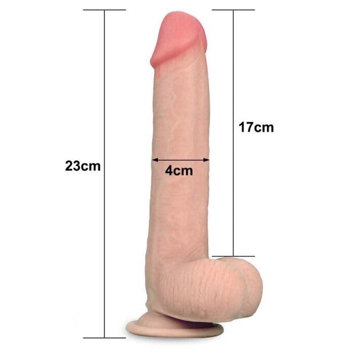 Dildo Realistic Lovetoy "Sliding Skin Dong 9" 23 cm - Natural##