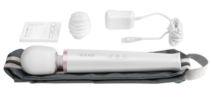 Aparat Masaj Erotic Le Wand Large, White Sidef - vedere spate
