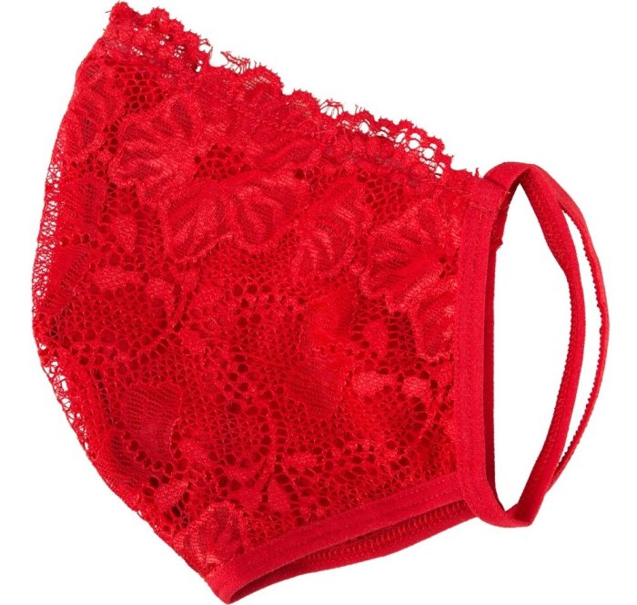 Masca de Protectie din Dantela Cottelli Collection - Rosu
