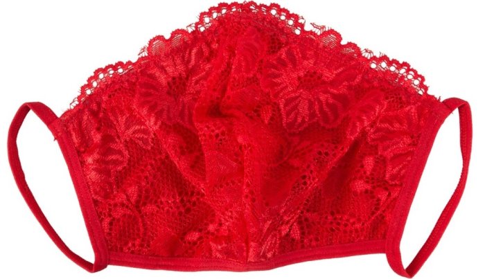 Masca de Protectie din Dantela Cottelli Collection - Rosu