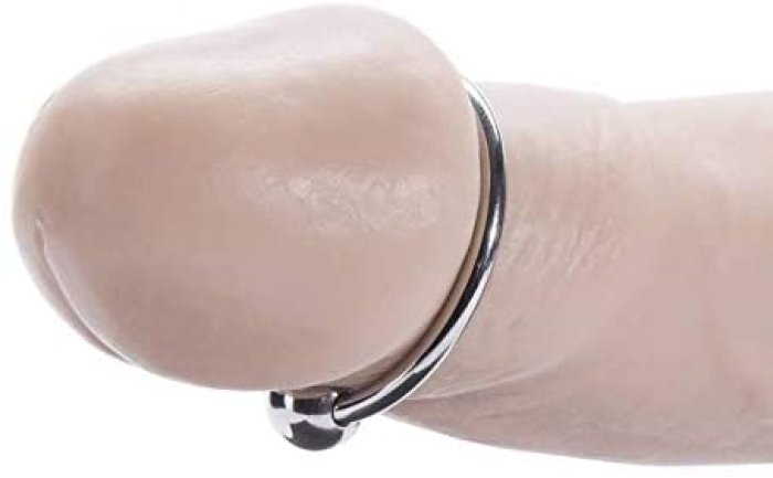 Inel Penis din Metal cu Bila - accesorii incluse