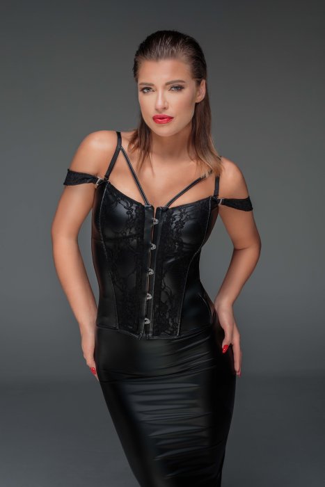 Corset Noir Handmade cu dantela neagra#