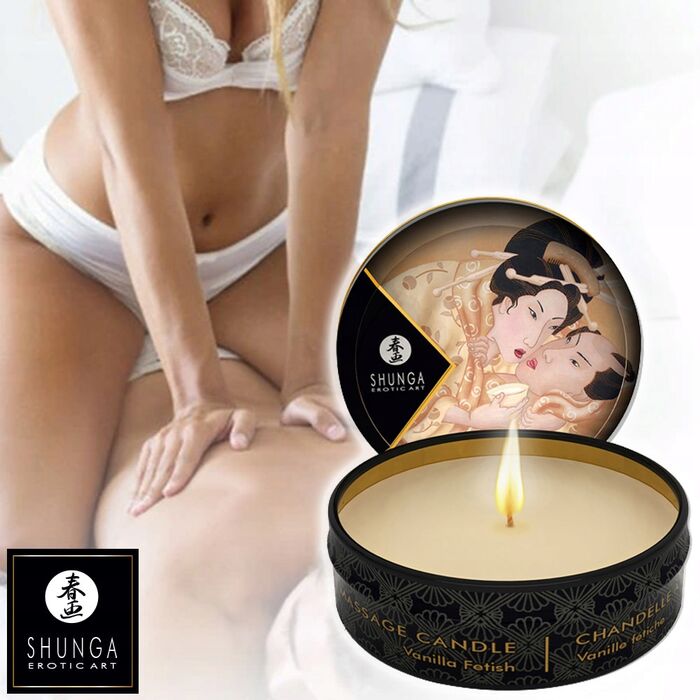 Mini Lumanare Masaj SHUNGA 30 ml - Vanilie##