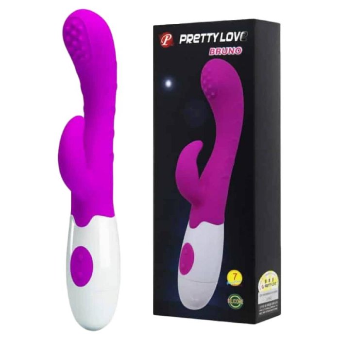 Vibrator Dubla Stimulare Pretty Love »Bruno« 20 cm - Violet - vedere frontala