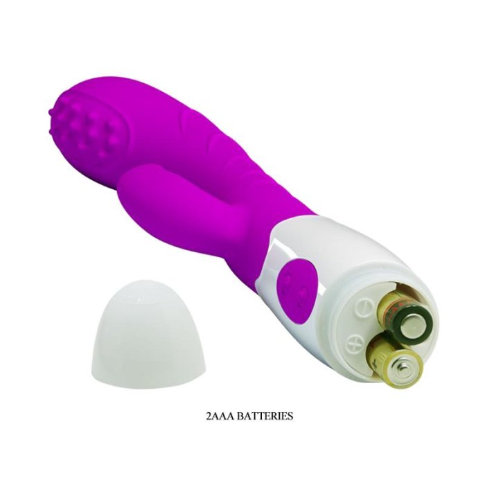 Vibrator Dubla Stimulare Pretty Love »Bruno« 20 cm - Violet - vedere laterala