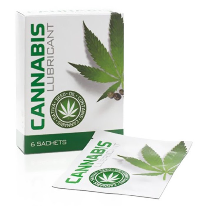 Lubrifiant Intim, Cannabis, pe baza de apa, 6 plicuri x 4 ml - vedere frontala