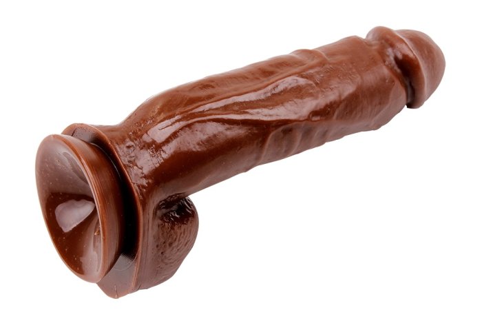 Dildo Realistic Real Touch XXX Hard On Brown 20cm - detaliu finisaj