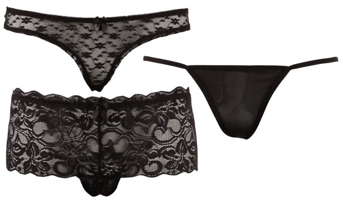 Set 3 Bikini femei, Cottelli. Negri, Dantela# - culoare si material