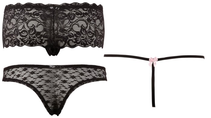 Set 3 Bikini femei, Cottelli. Negri, Dantela# - dimensiuni complete