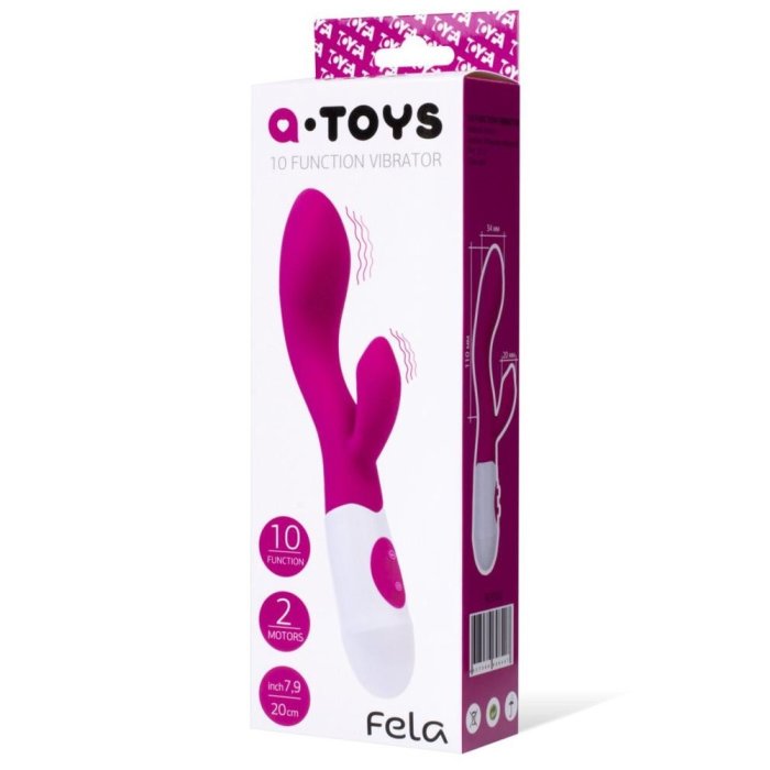 Vibrator Rabbit, Q-Toys, Roz, 10 viteze, 2 Motoare - detaliu design