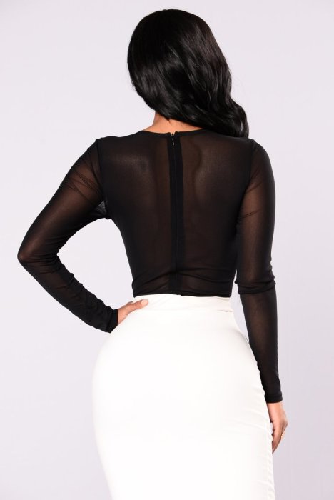 Body Negru Brodat, Paris Hollywood# - culoare si material
