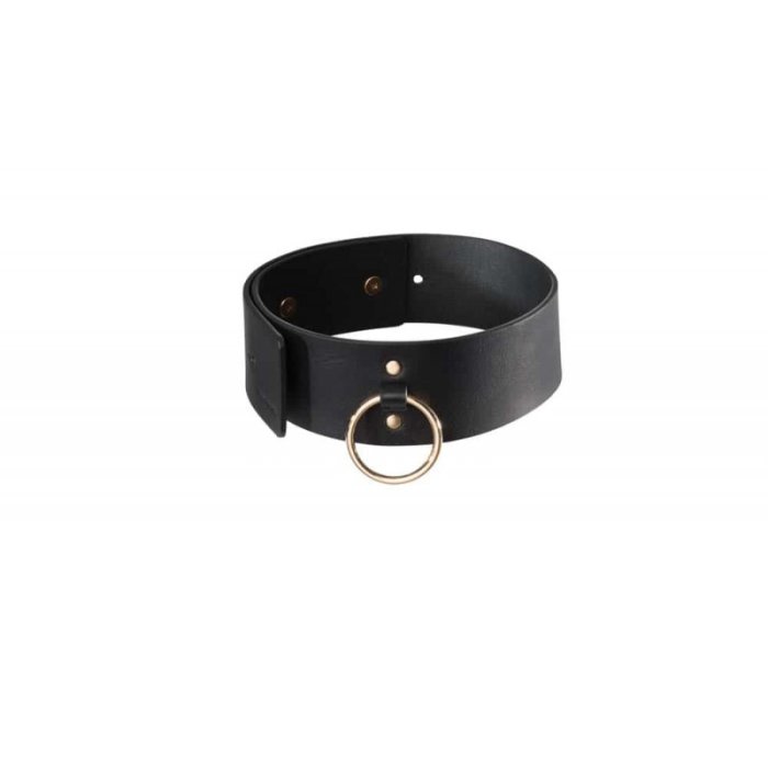Catuse pentru gat cu lesa Bijoux Indiscrets, Maze negru - culoare si material