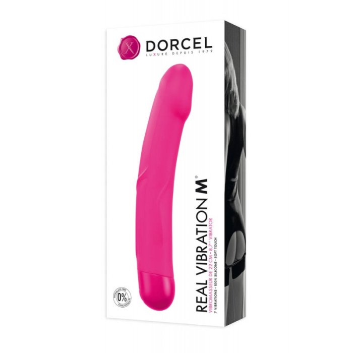 Vibrator DORCEL Realistic M Roz, 7 Functii - dimensiuni complete