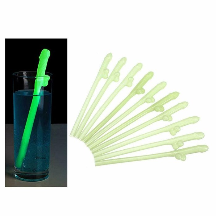 10 Paie Glow in the Dark - culoare si material