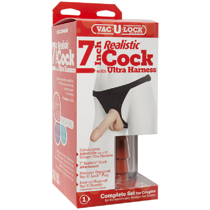 Strapon Doc Johnson »On Vac U Lock« 17,3 cm - Natural