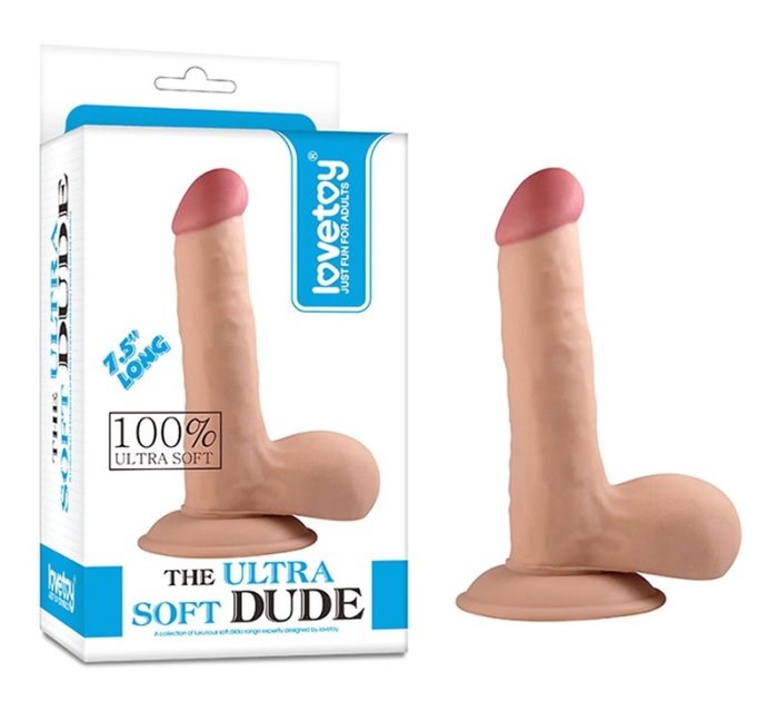 Dildo Ultra Soft Dude Realistic 7.5" - [ 19 cm x 3,9 cm ] - vedere frontala