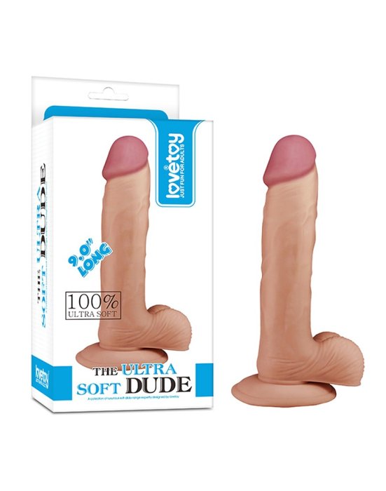 Dildo Ultra Soft Dude Realistic 9"  [ 23 cm x 4,1cm ] - vedere frontala