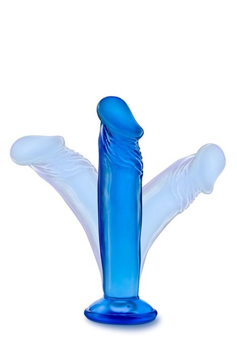 Dildo Blush "Blue Clear" 16,51 cm - Albastru - vedere laterala