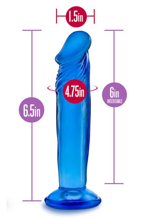 Dildo Blush "Blue Clear" 16,51 cm - Albastru - detaliu finisaj