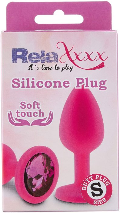 Plug Anal RelaXxxx Silicone Diamont Plug Pink-Pink Small - vedere frontala