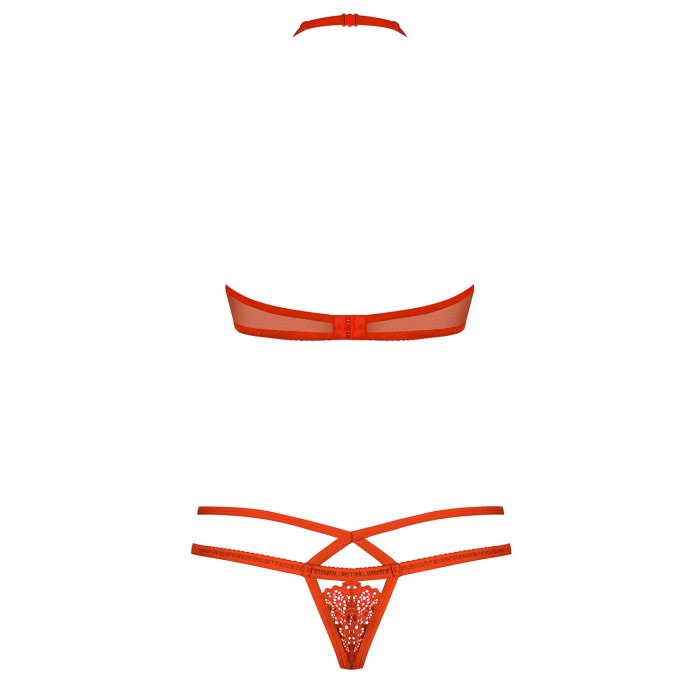 Set Lenjerie Sexy, Osessive, Rosu# - dimensiuni complete