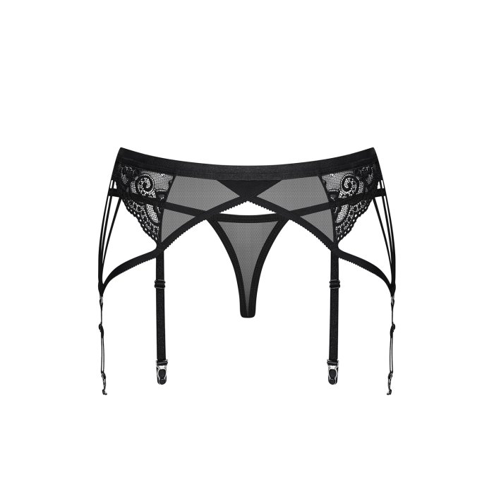 Set Chiloti si Portjartier Negru, Obsessive# - culoare si material